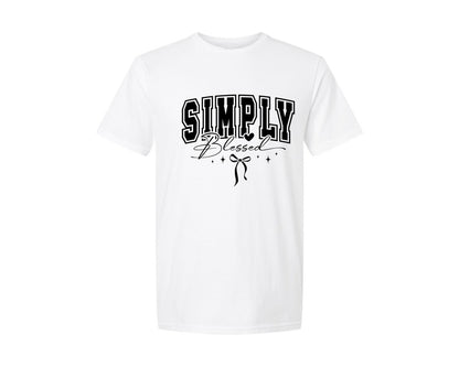 brand:Generic|color:White|Simply Blessed Christian Jesus Graphic T-Shirt