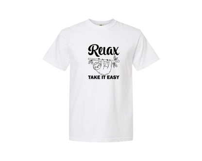 brand:Comfort Colors|color:White|Relax Take It Easy T Shirt Graphic T-Shirt