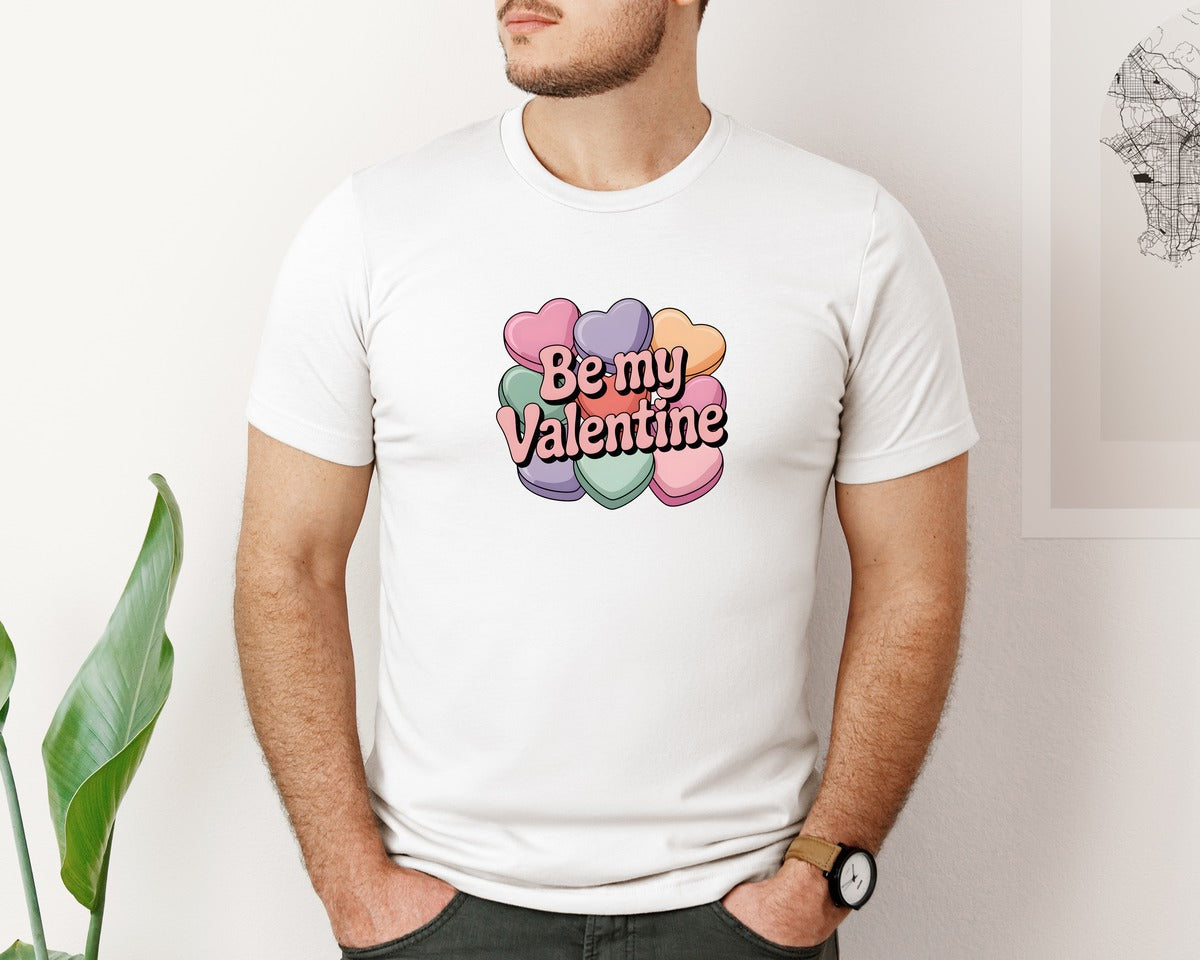 brand:Bella Canvas|color:White|Be My Valentine 205 Graphic T-Shirt
