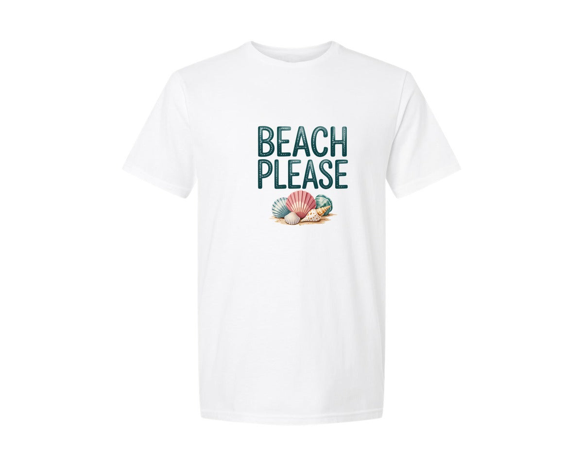 brand:Generic|color:White|Funny Beach Please Summer Shirt Graphic T-Shirt