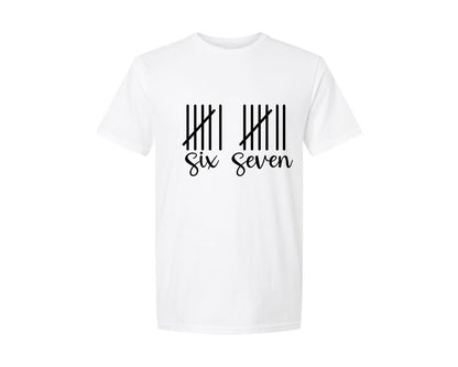 brand:Generic|color:White|Funny Six Seven Funny 6 7 Meme Graphic T-Shirt