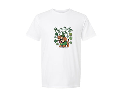 brand:Generic|color:White|Pawsitively Irish Graphic T-Shirt