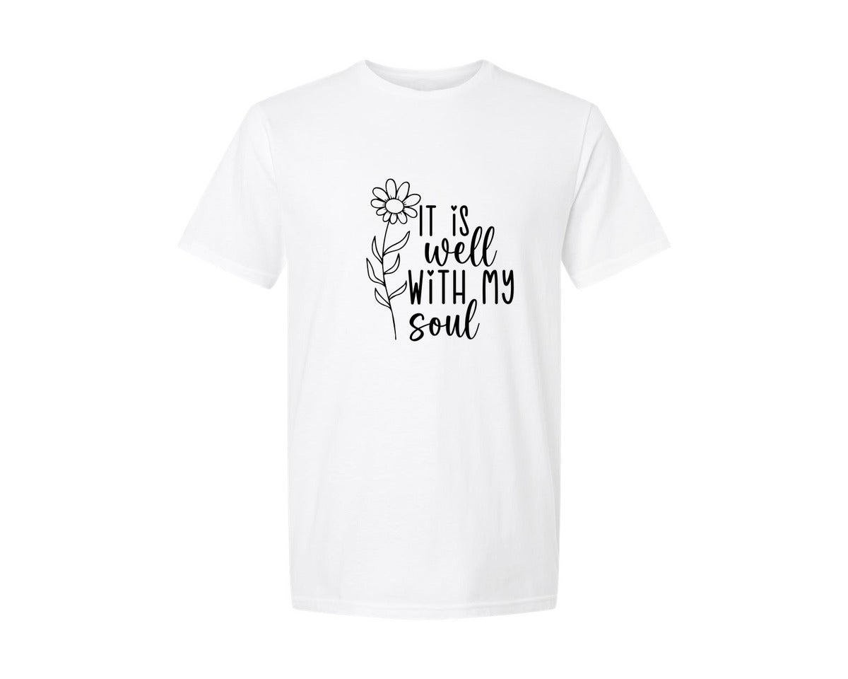 brand:Generic|color:White|It Is Well With My Soul 125 Graphic T-Shirt