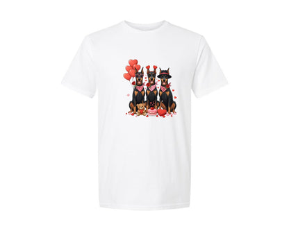 brand:Generic|color:White|Valentine Dog Shirt Doberman Shirt Graphic T-Shirt