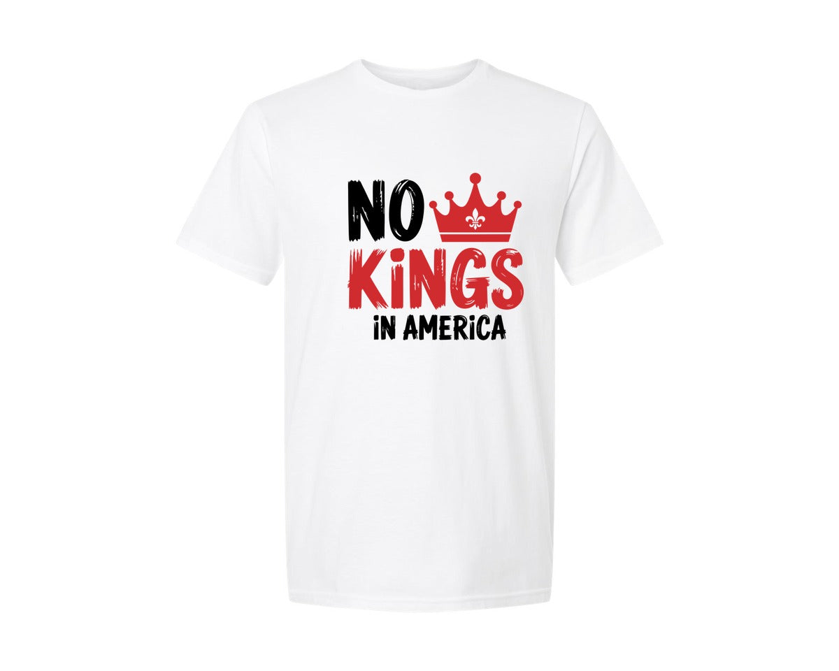 brand:Generic|color:White|Nope No Kings In America Graphic T-Shirt