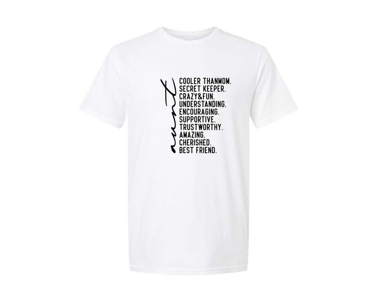 brand:Generic|color:White|Aunt Auntie Aunt Quote Aunt Shirt Graphic T-Shirt