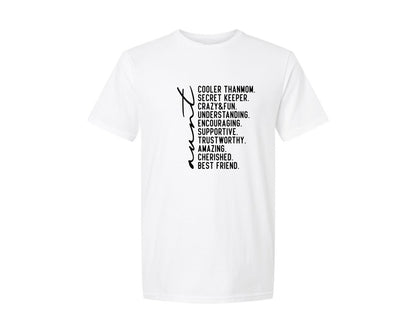 brand:Generic|color:White|Aunt Auntie Aunt Quote Aunt Shirt Graphic T-Shirt