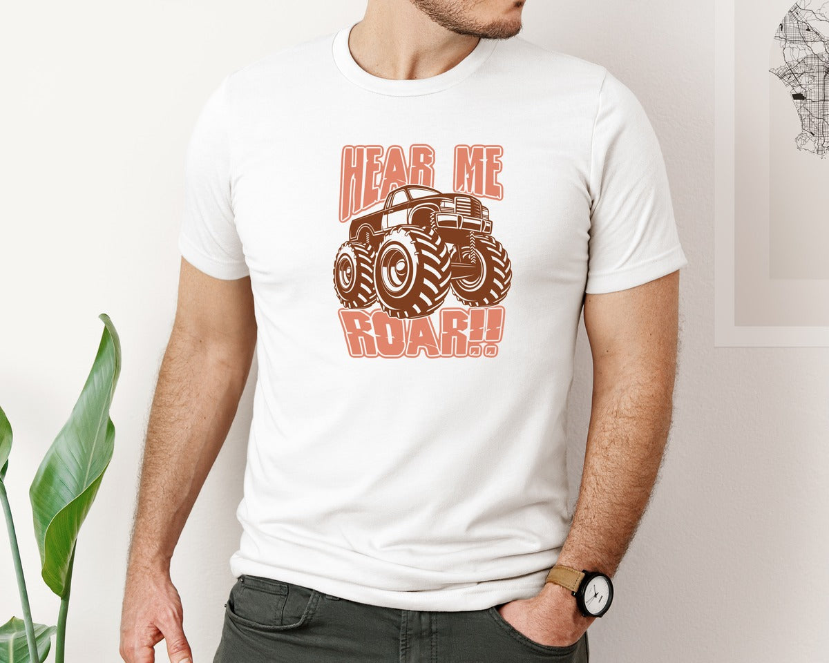 brand:Bella Canvas|color:White|Hear Me Roar T Shirt Design 2 Graphic T-Shirt