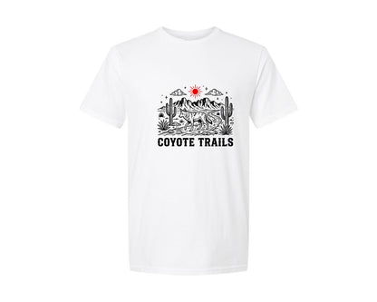 brand:Generic|color:White|Coyote Trails Desert Graphic T-Shirt