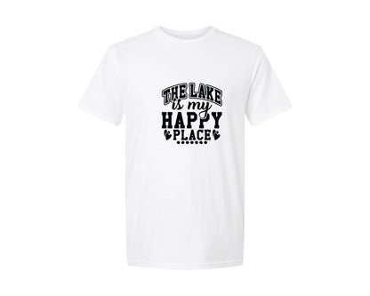 brand:Generic|color:White|The Lake Is My Happy Place 39 Graphic T-Shirt