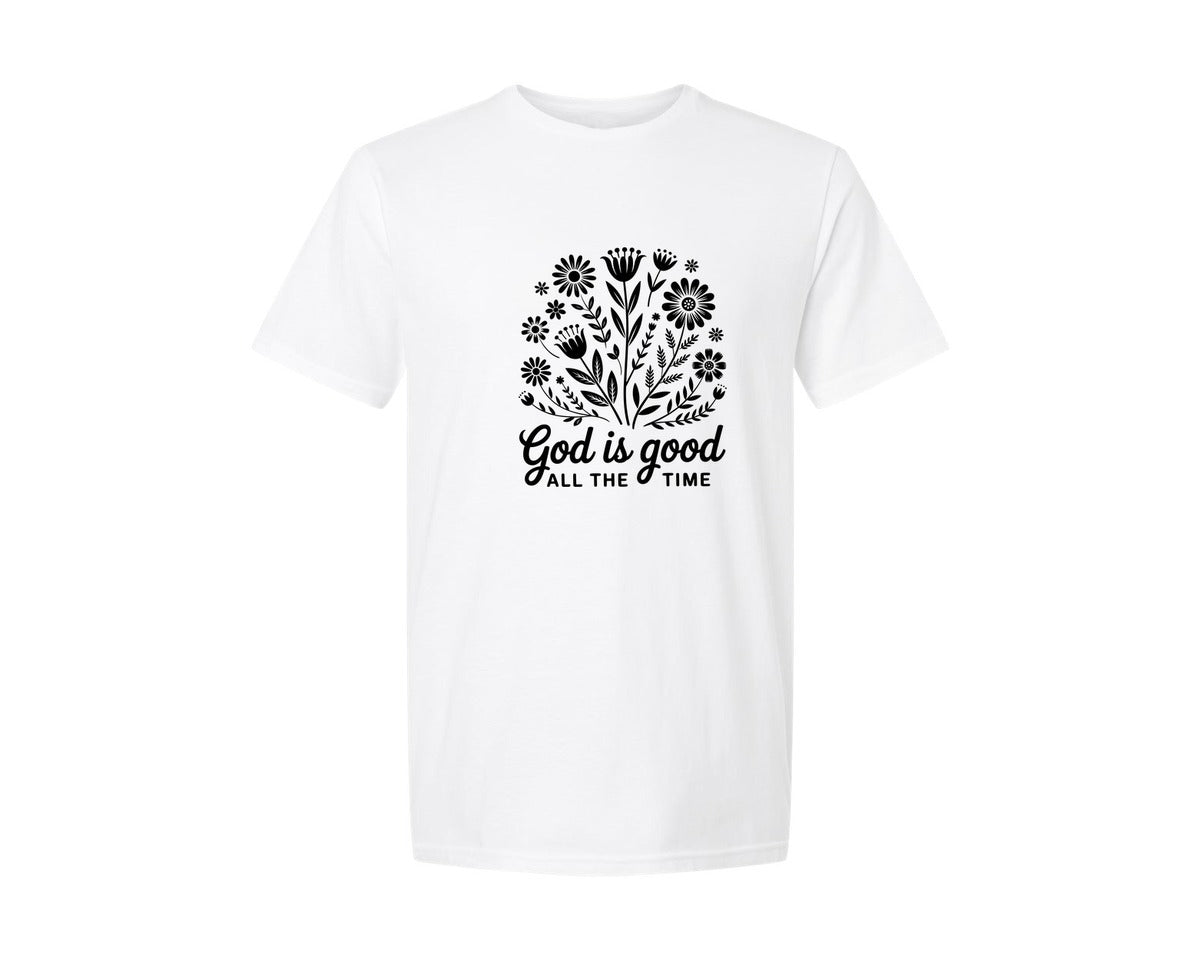 brand:Generic|color:White|God Is Good All The Time 5 Graphic T-Shirt