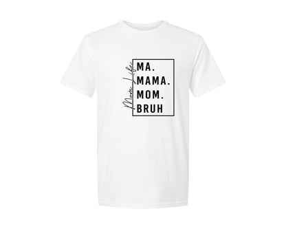 brand:Generic|color:White|Mama Mommy Mom Bruh Funny Mom 12 Graphic T-Shirt
