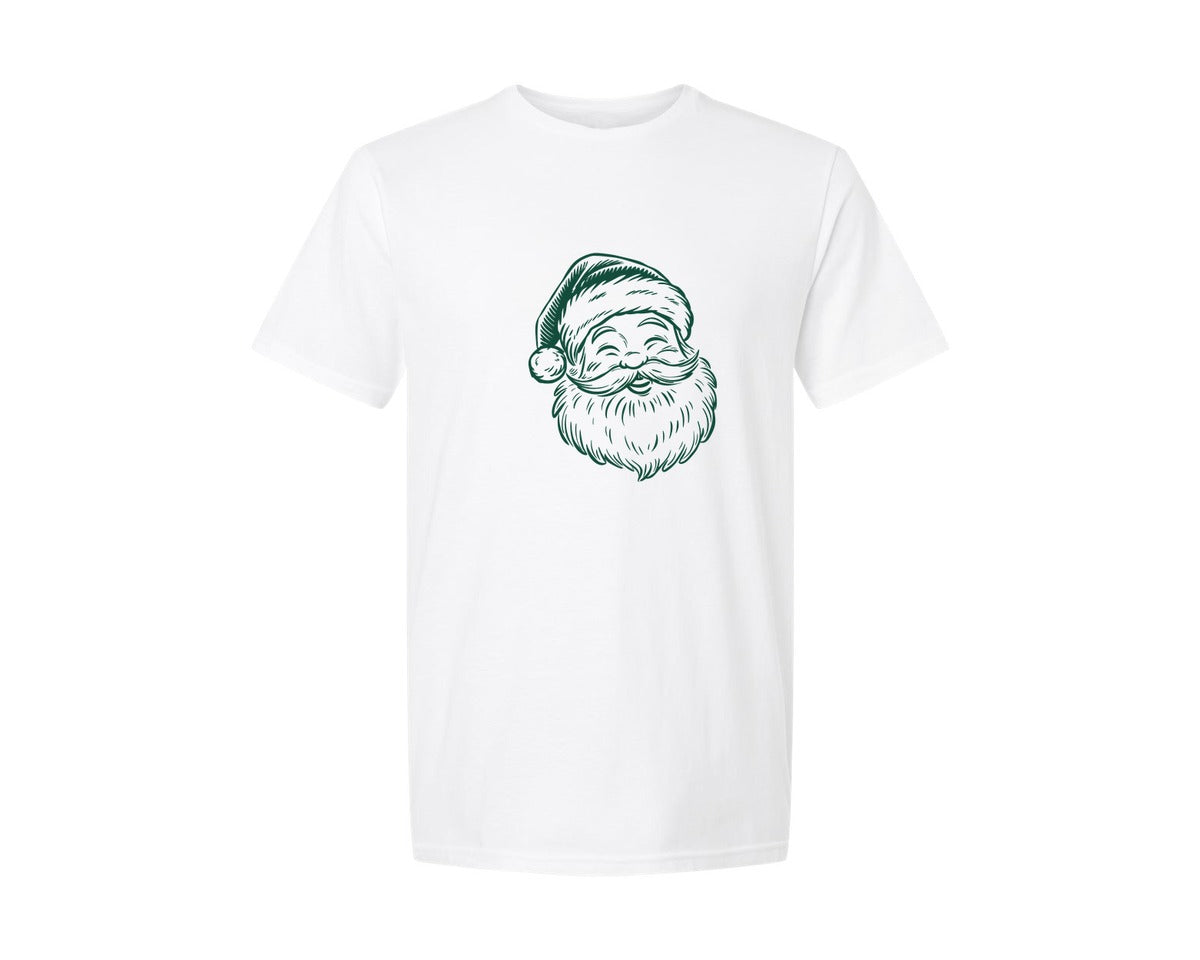 brand:Generic|color:White|Hand Drawn Santa Graphic T-Shirt