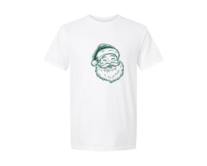 brand:Generic|color:White|Hand Drawn Santa Graphic T-Shirt