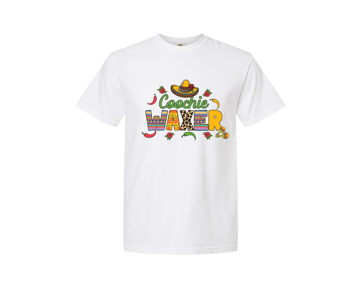 brand:Comfort Colors|color:White|Cinco De Mayo Coochie Waxer Mexico Graphic T-Shirt