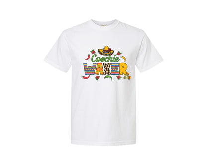 brand:Comfort Colors|color:White|Cinco De Mayo Coochie Waxer Mexico Graphic T-Shirt