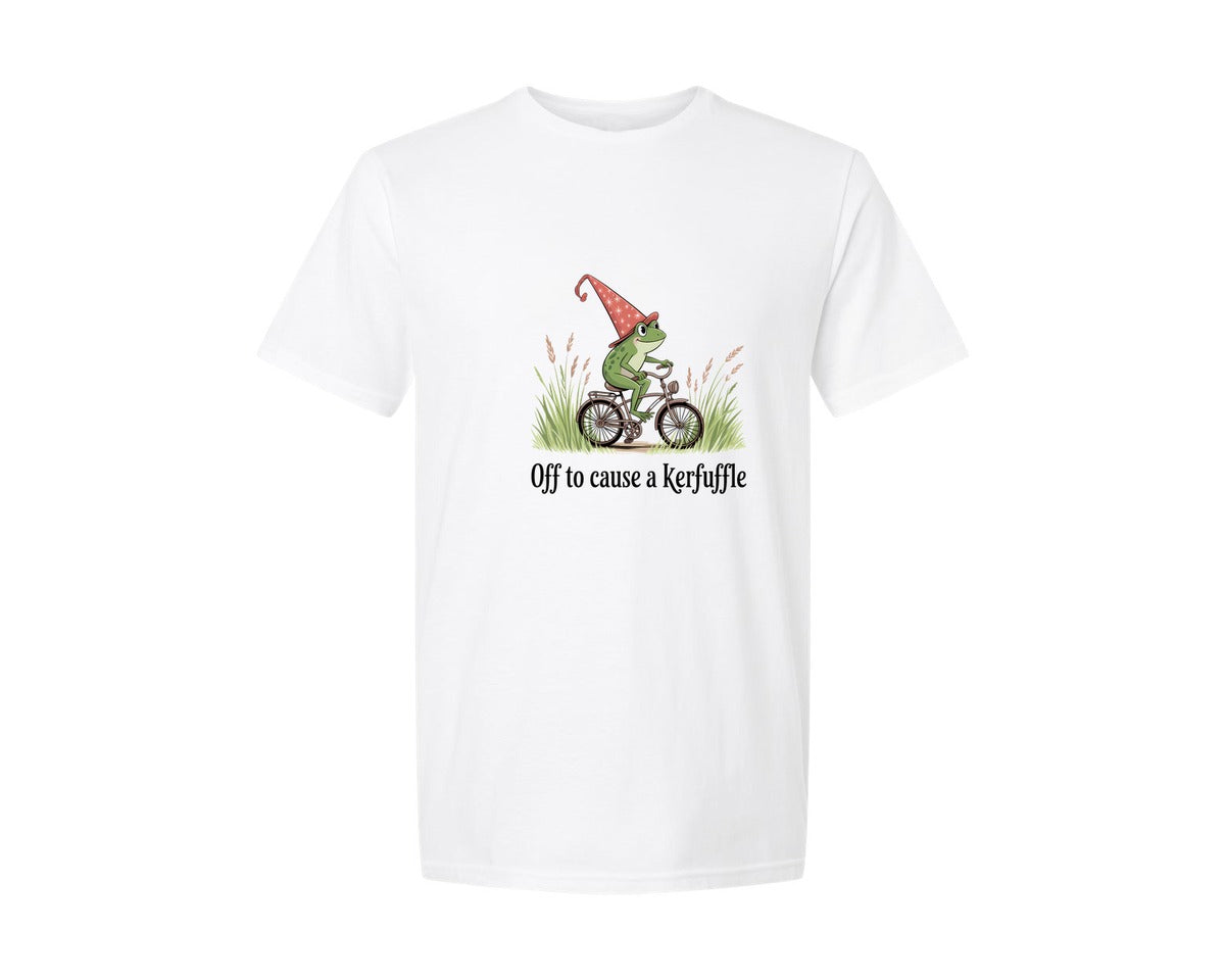 brand:Generic|color:White|Whimsical Frog Graphic T-Shirt