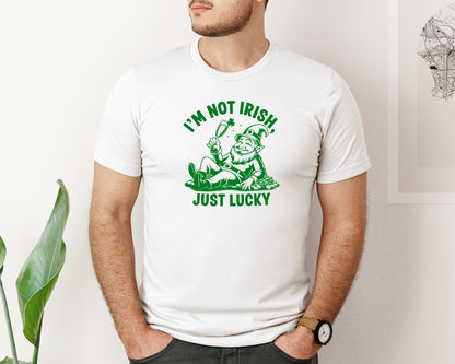 brand:Bella Canvas|color:White|Im Not Irish Just Lucky Design Graphic T-Shirt