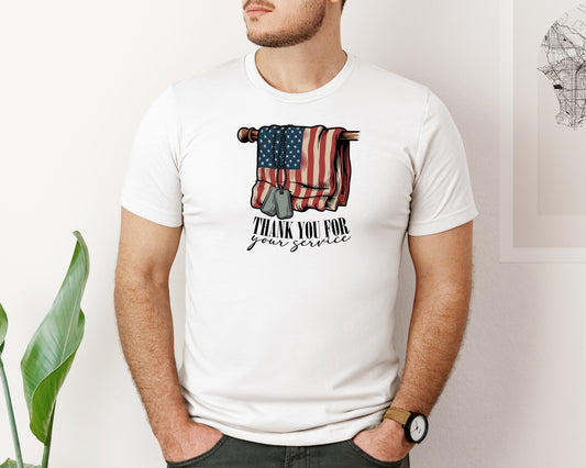 Thank You For Your Service Veteran Graphic T-Shirt