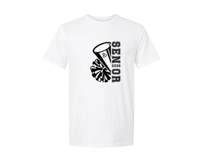 brand:Generic|color:White|Cheer Senior 2026 Cheerleader 2026 Graphic T-Shirt