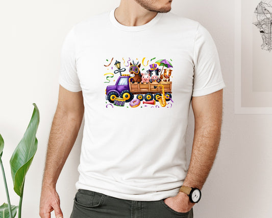 Mardi Gras Monster Truck 2 Graphic T-Shirt