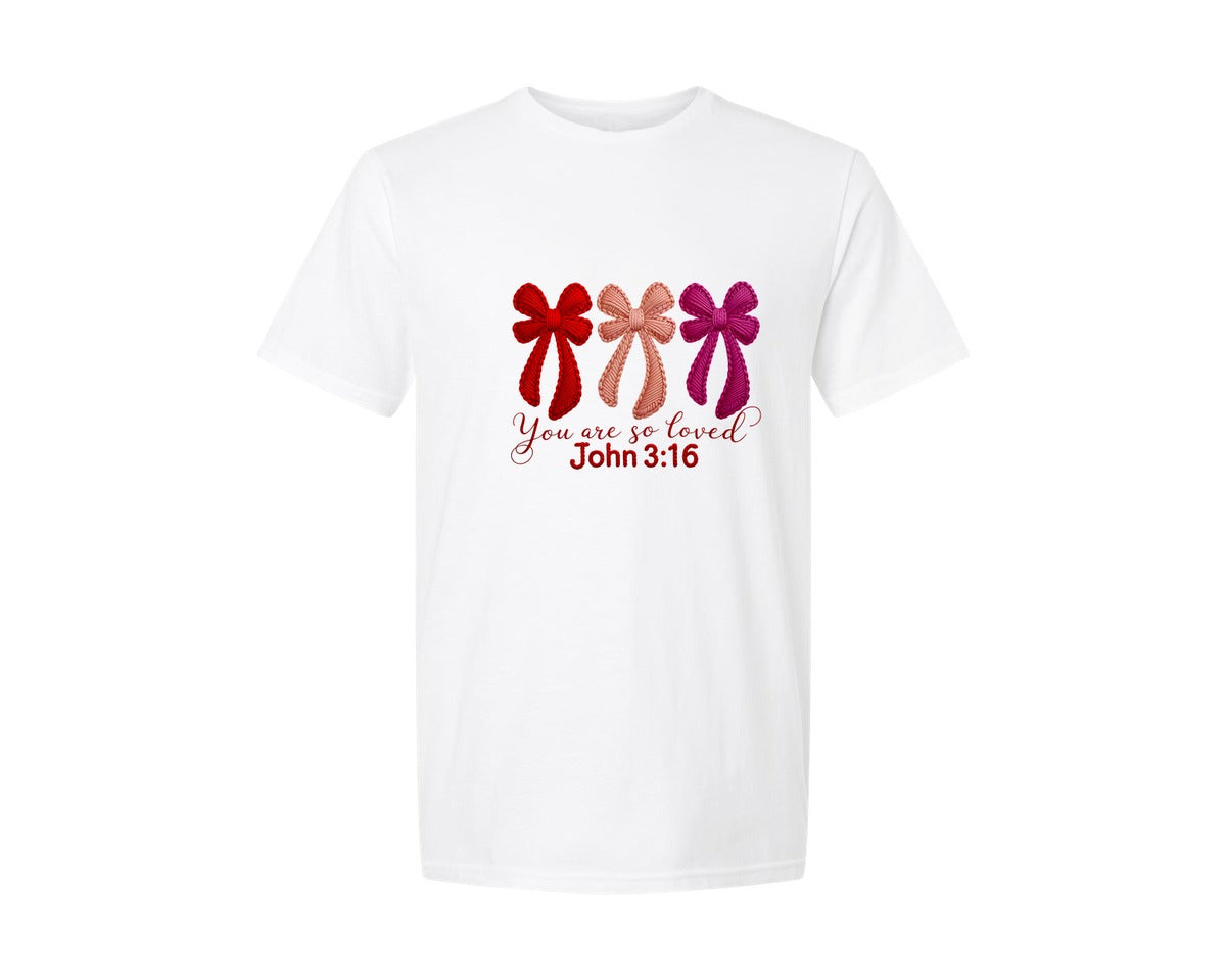 brand:Generic|color:White|Yarn Crochet Christian Valentines Graphic T-Shirt
