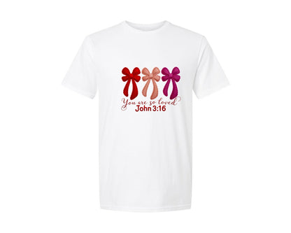 brand:Generic|color:White|Yarn Crochet Christian Valentines Graphic T-Shirt