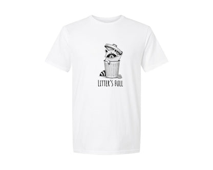 brand:Generic|color:White|Cute Raccoon In Trash Can Graphic T-Shirt
