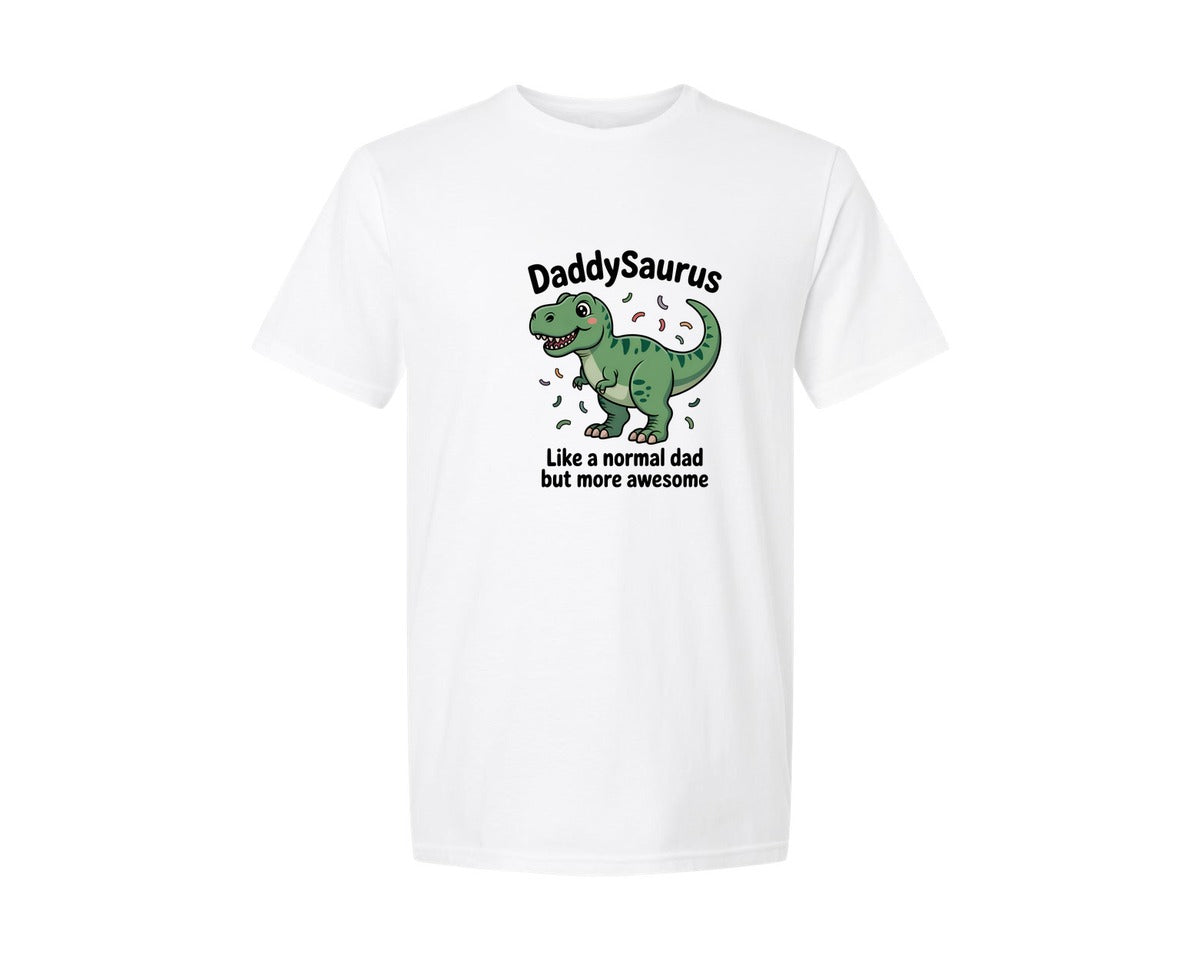 brand:Generic|color:White|Daddysaurus Funny Dinosaur Dad Graphic T-Shirt