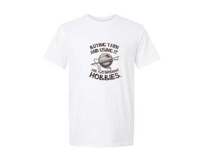 brand:Generic|color:White|Buying Yarn And Using It T Shirt Design Graphic T-Shirt