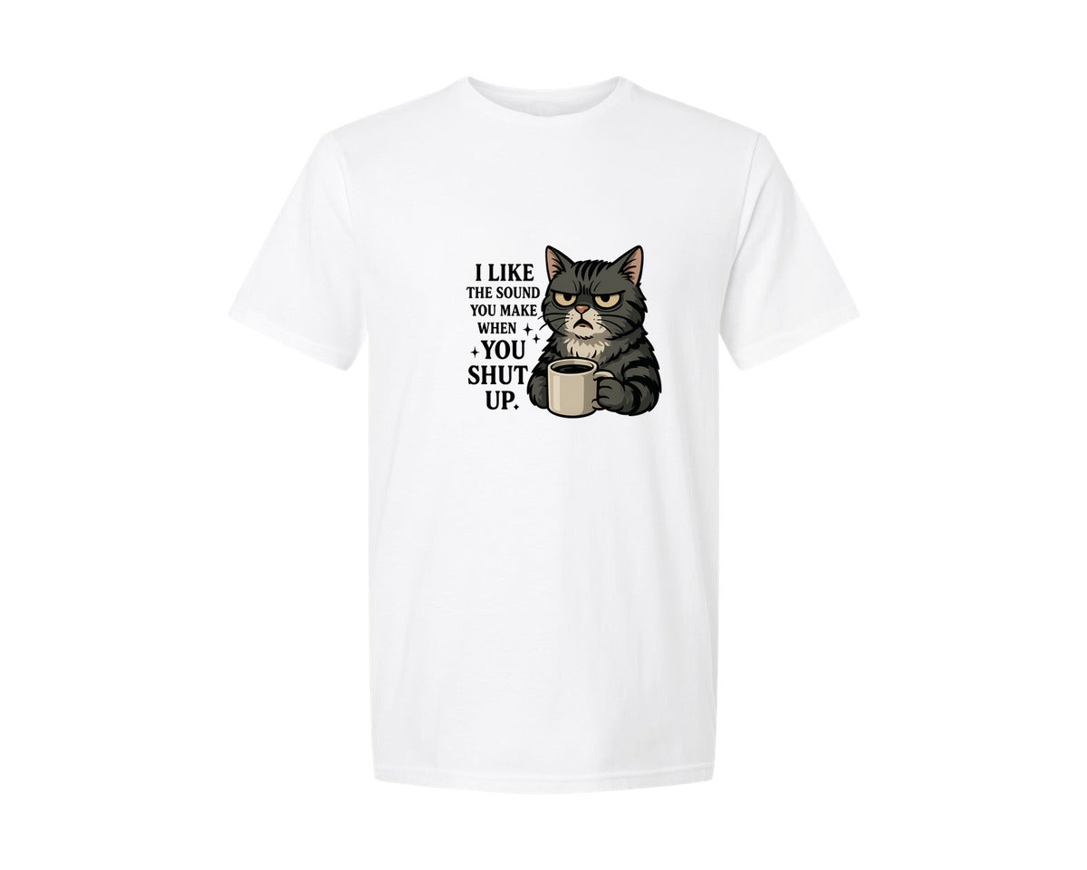 brand:Generic|color:White|Grumpy Cat Coffee Sarcastic Cat Graphic T-Shirt