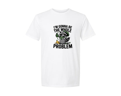 brand:Generic|color:White|Whole Problem Raccoon 3 Graphic T-Shirt