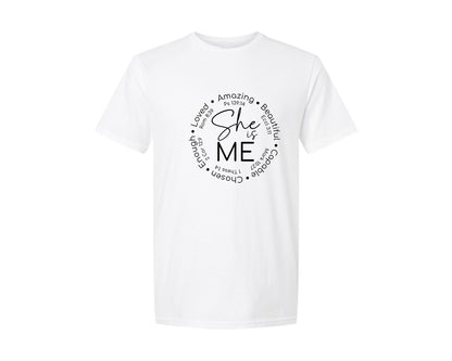 brand:Generic|color:White|She Is Me Christian Verses For Women Graphic T-Shirt