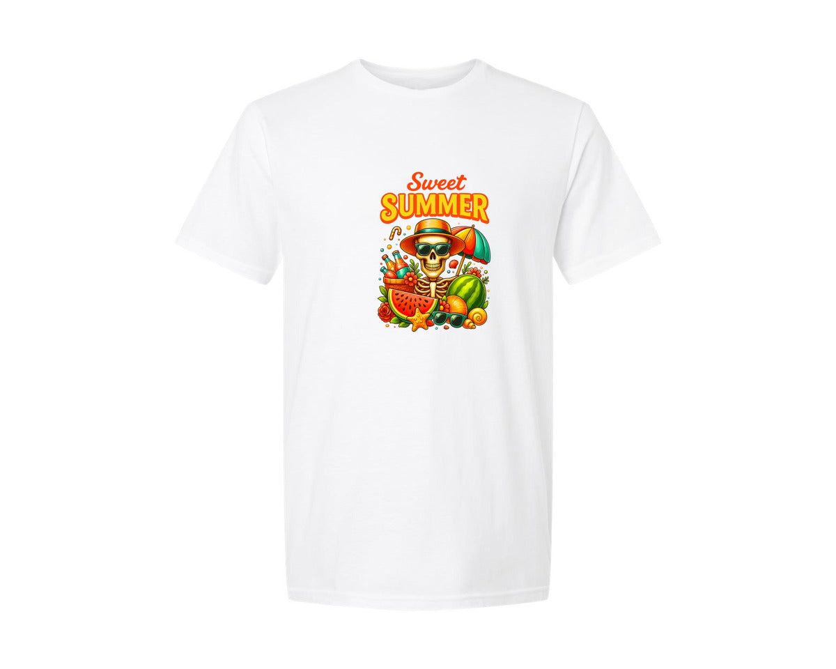 brand:Generic|color:White|Sweet Summer Beach Picnic T Shirt Design Graphic T-Shirt