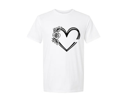 brand:Generic|color:White|Custom Heart Name Graphic T-Shirt