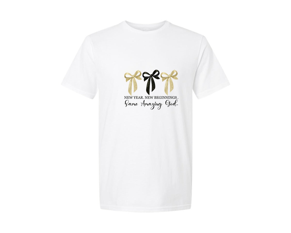 brand:Generic|color:White|New Years Christian Design Coquette 2 Graphic T-Shirt