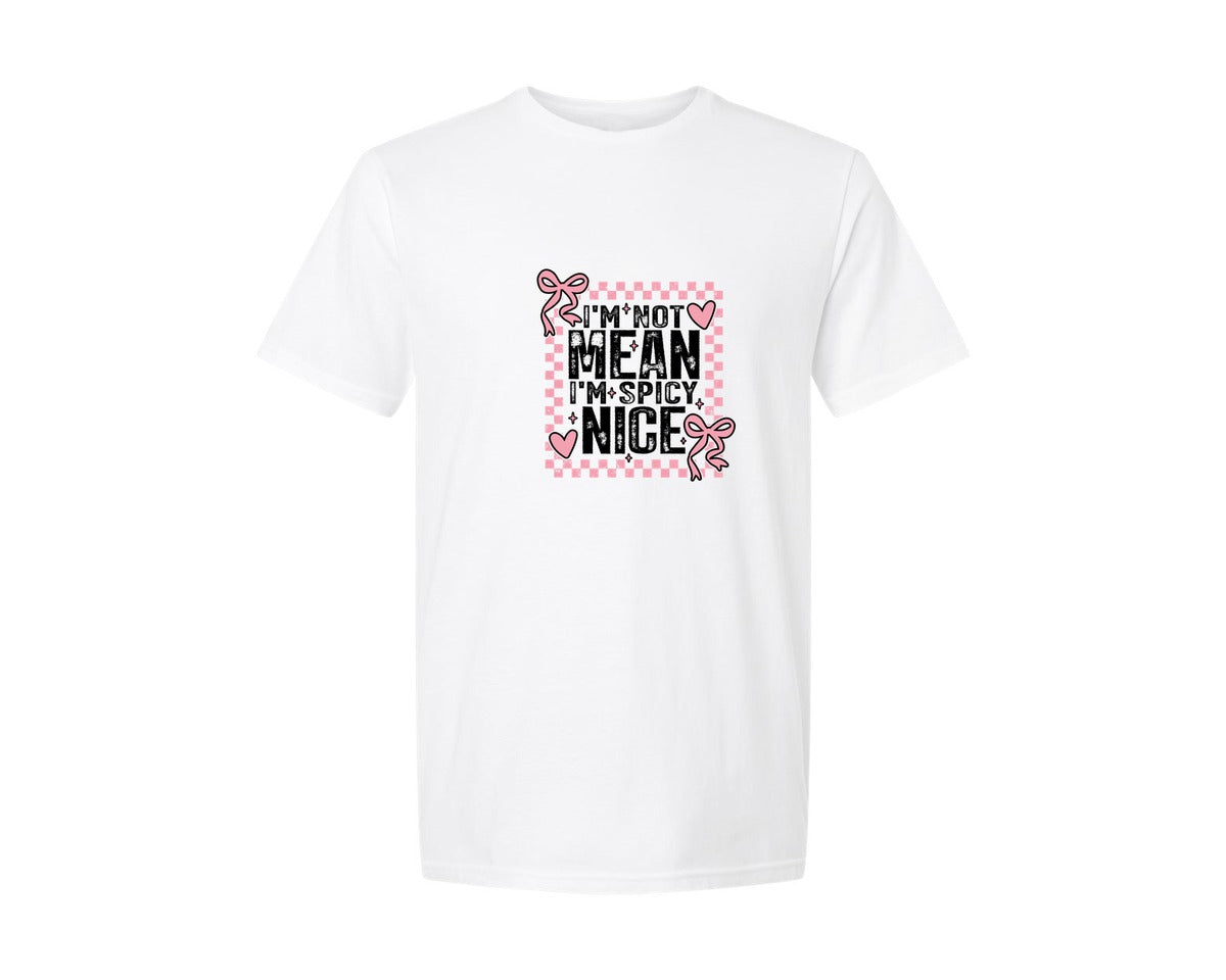brand:Generic|color:White|Im Not Mean Im Spicy Funny Snarky 2 Graphic T-Shirt