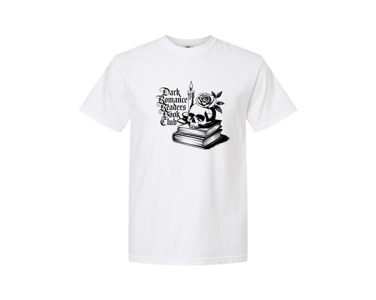 brand:Comfort Colors|color:White|Dark Romance Readers Book Club T Shi Graphic T-Shirt