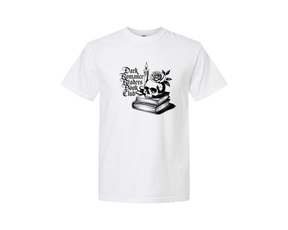 brand:Comfort Colors|color:White|Dark Romance Readers Book Club T Shi Graphic T-Shirt