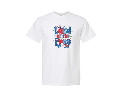 brand:Comfort Colors|color:White|Land Of The Free 4Th Of July 14 Graphic T-Shirt