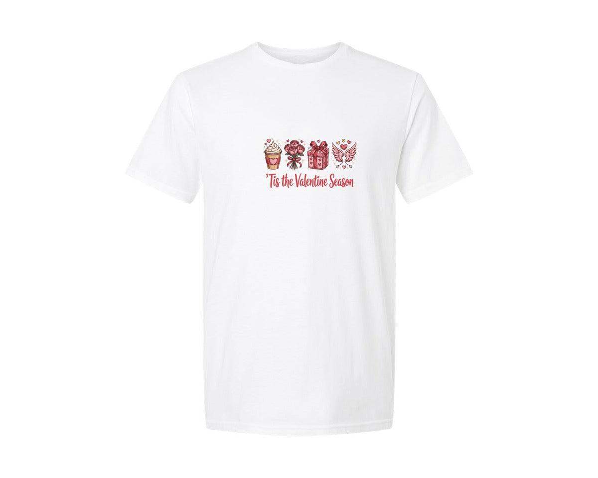 brand:Generic|color:White|Tis The Valentine Season T Shirt Graphic T-Shirt