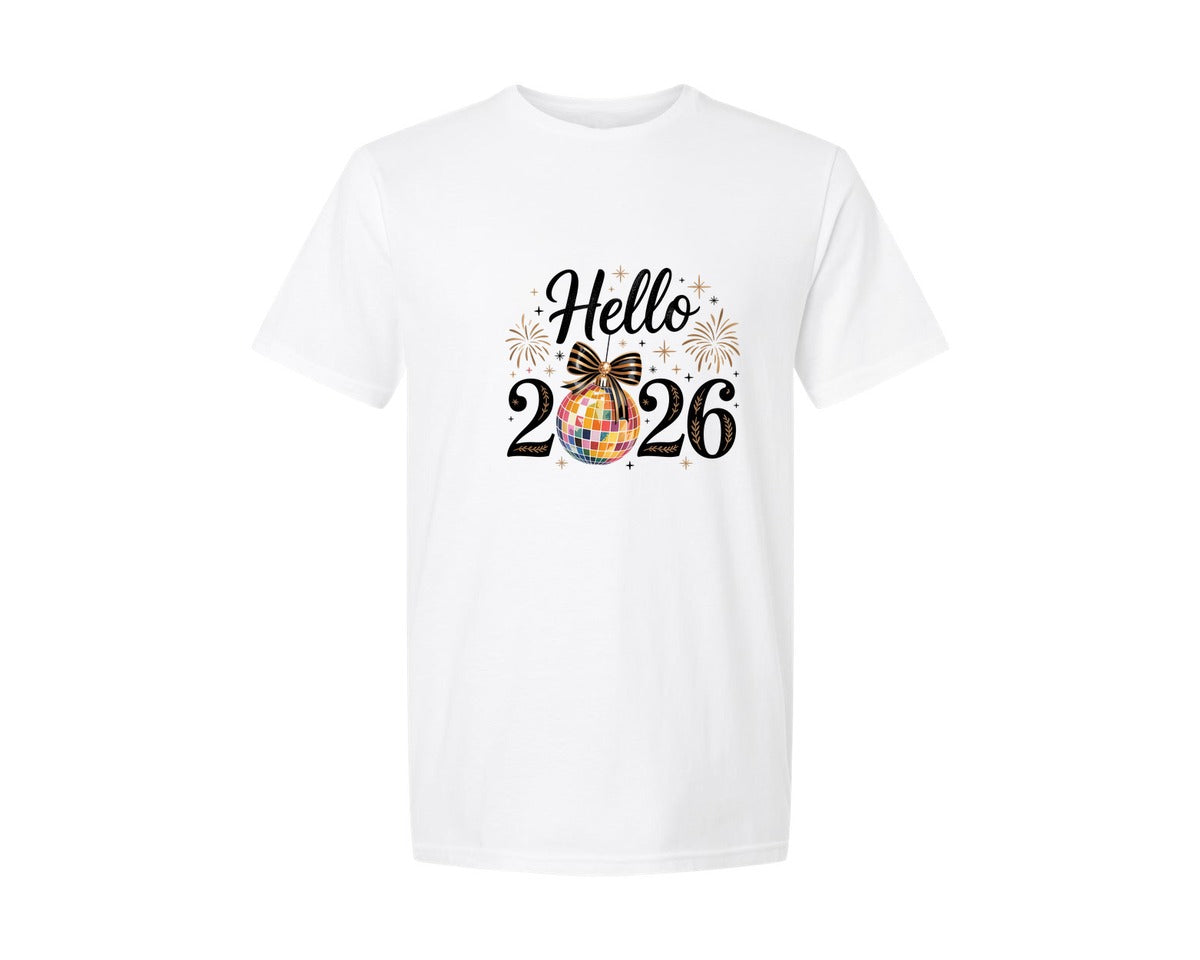 brand:Generic|color:White|Hello 2026 New Years Goodbye 2 Graphic T-Shirt