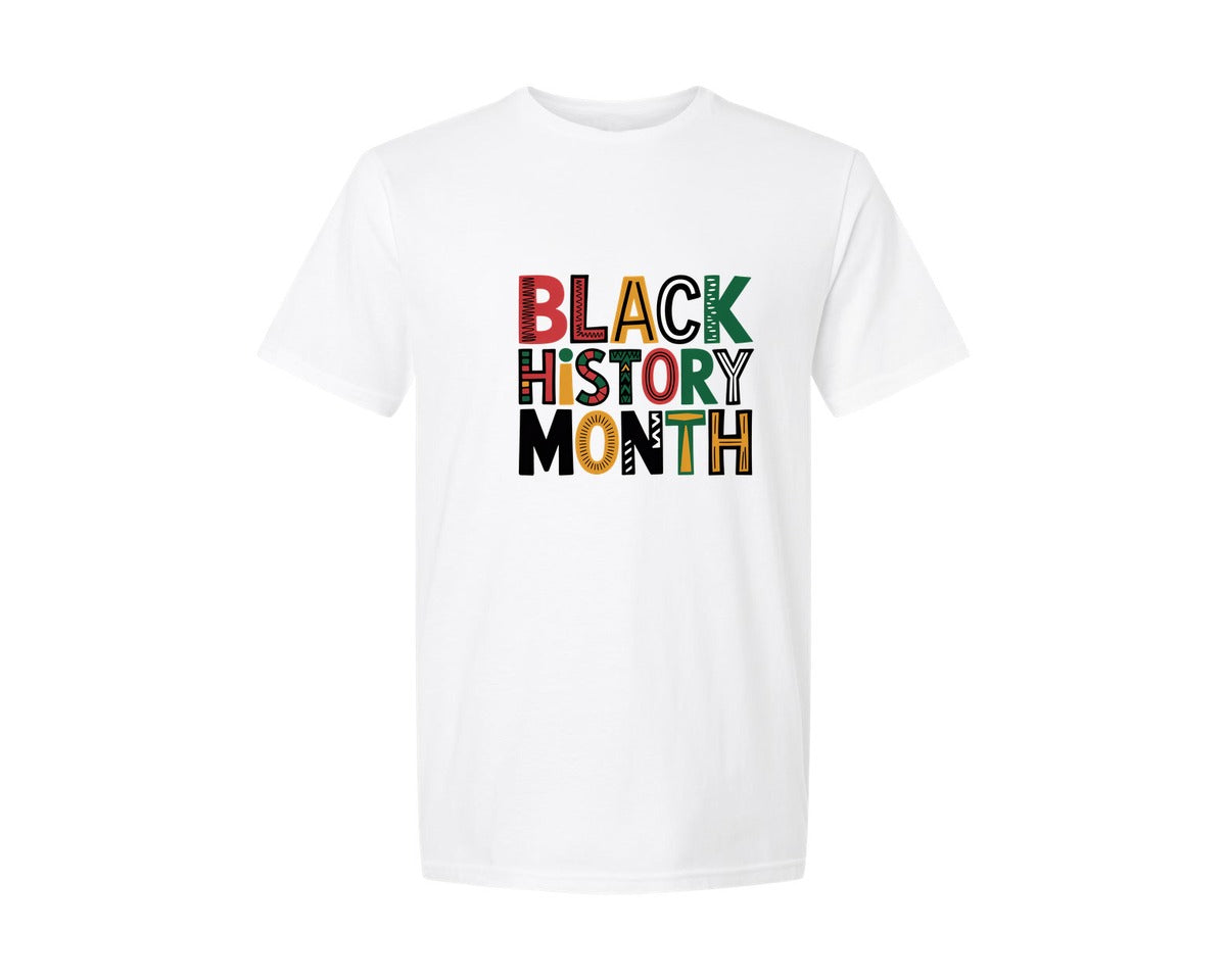 brand:Generic|color:White|Black History Month Black Lives Mat Graphic T-Shirt