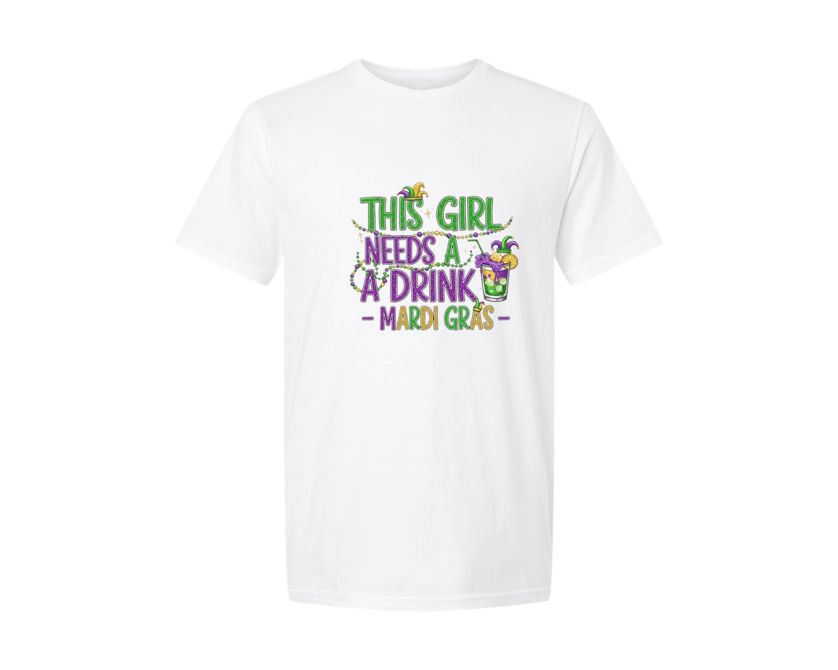 brand:Generic|color:White|Mardi Gras 68 Graphic T-Shirt