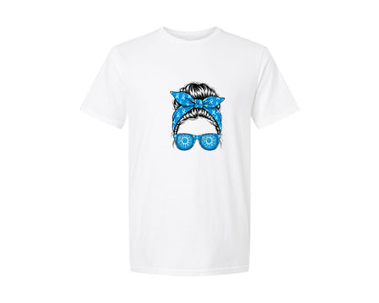 brand:Generic|color:White|Blue Bandana Diabetes Awareness Graphic T-Shirt