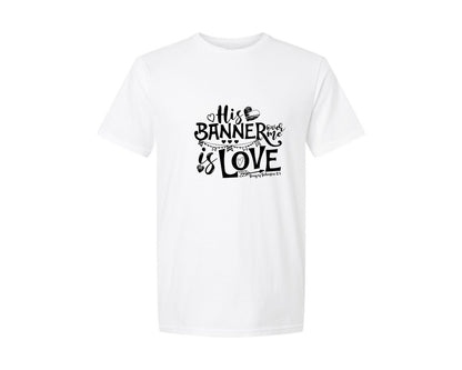 brand:Generic|color:White|His Banner Is Love Graphic T-Shirt