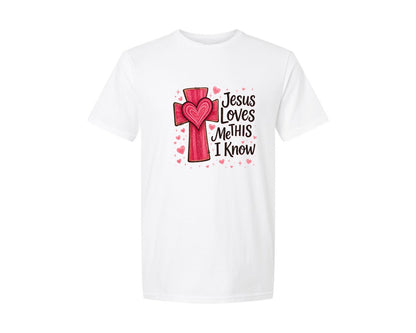 brand:Generic|color:White|Jesus Loves Me This I Know 13 Graphic T-Shirt