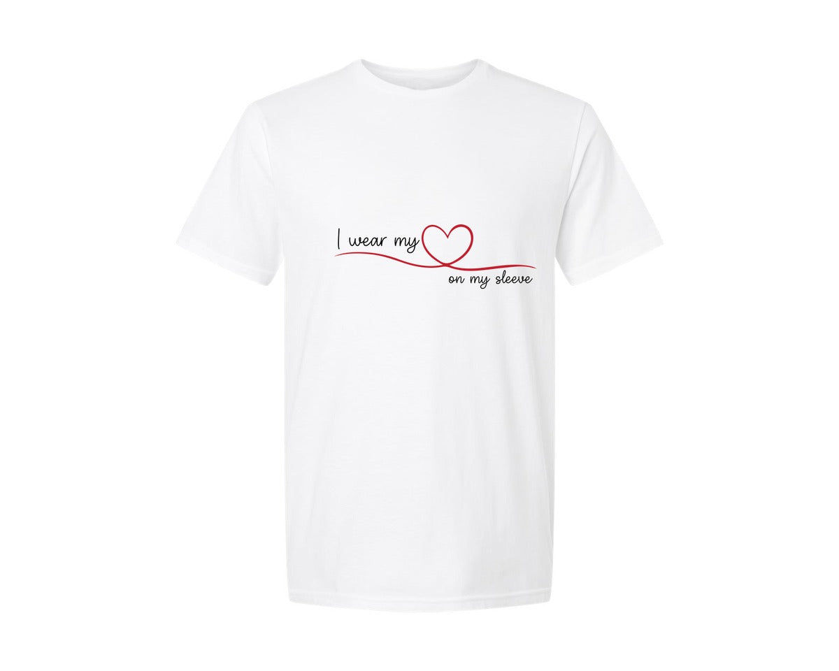 brand:Generic|color:White|I Wear My Heart On My Sleeve 8 Graphic T-Shirt