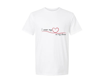 brand:Generic|color:White|I Wear My Heart On My Sleeve 8 Graphic T-Shirt