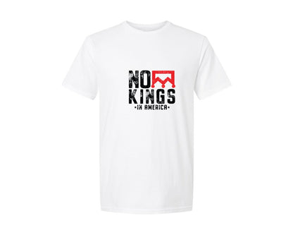brand:Generic|color:White|Nope No Kings In America Design Graphic T-Shirt
